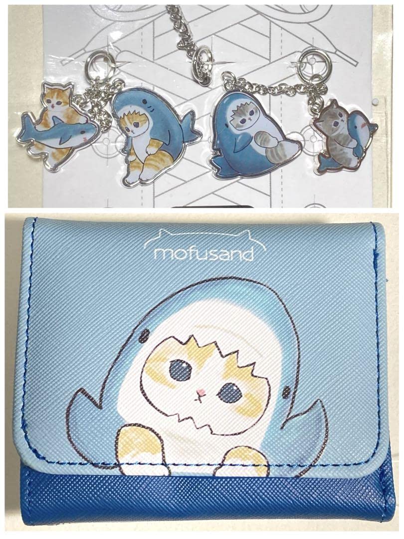 Amazon.co.jp: モフサンド mofusand 3つ折り財布 サメにゃん +